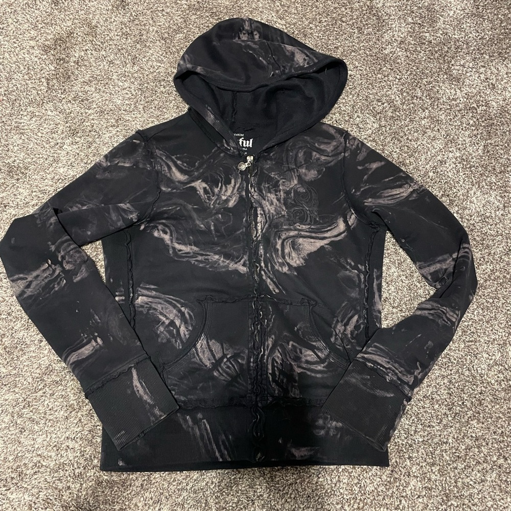 Sinful by affliction vintage rhinestone skull jacket